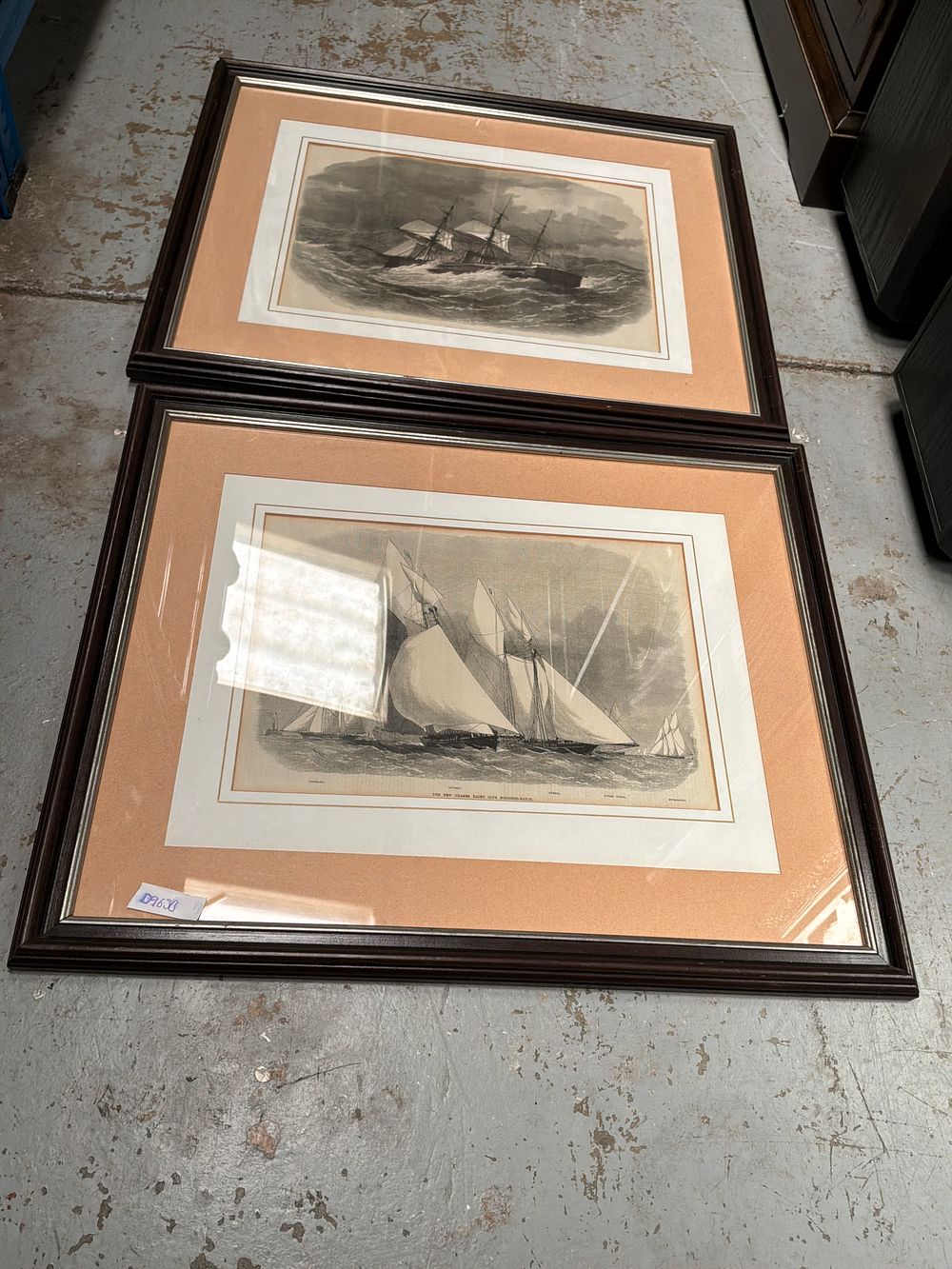 Lot 299: A Pair of Framed 19th Century Maritime Wood Engravings