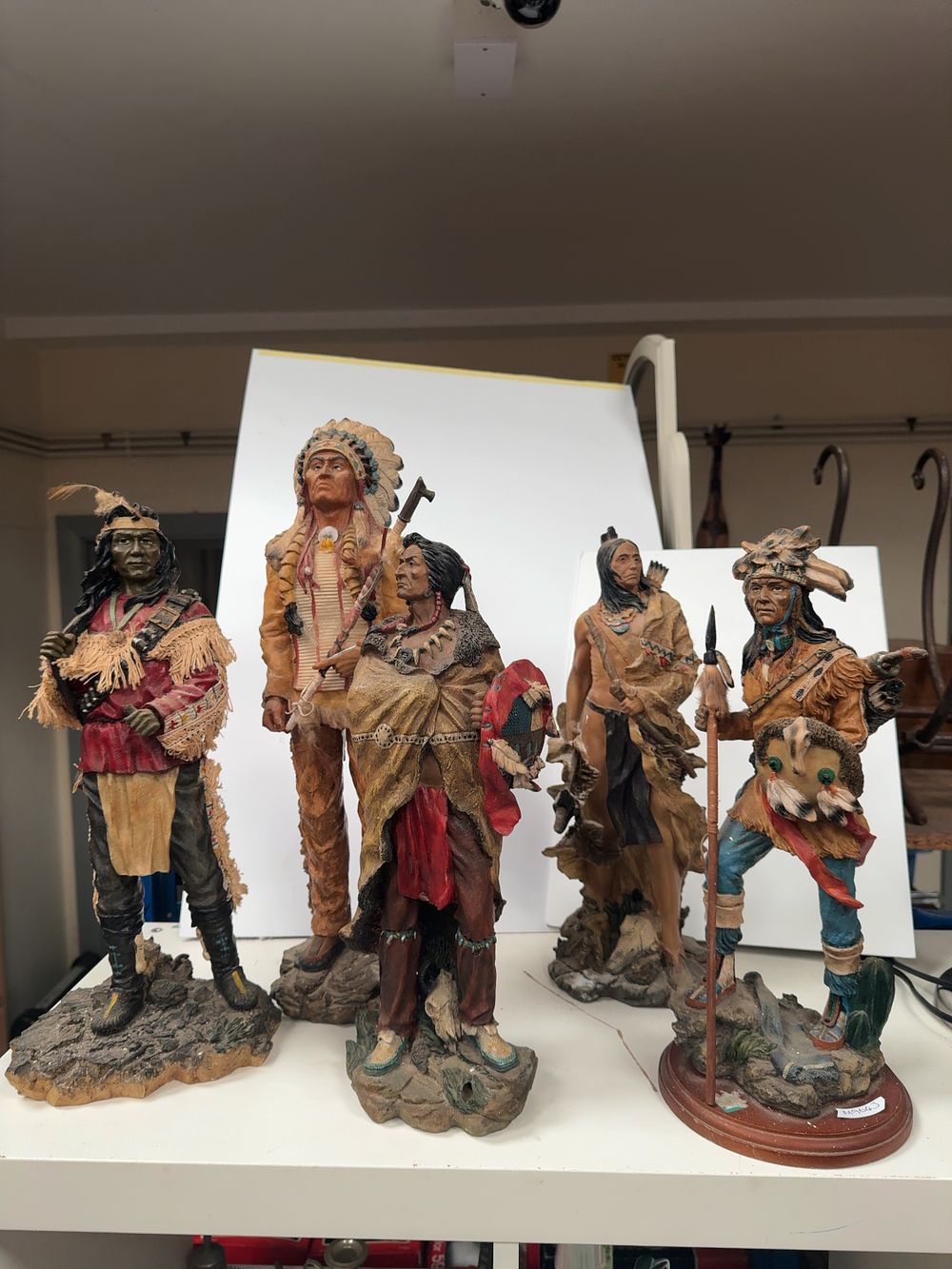 Lot 308: A Collection of Native American Style Cold-Cast Resin Figurines