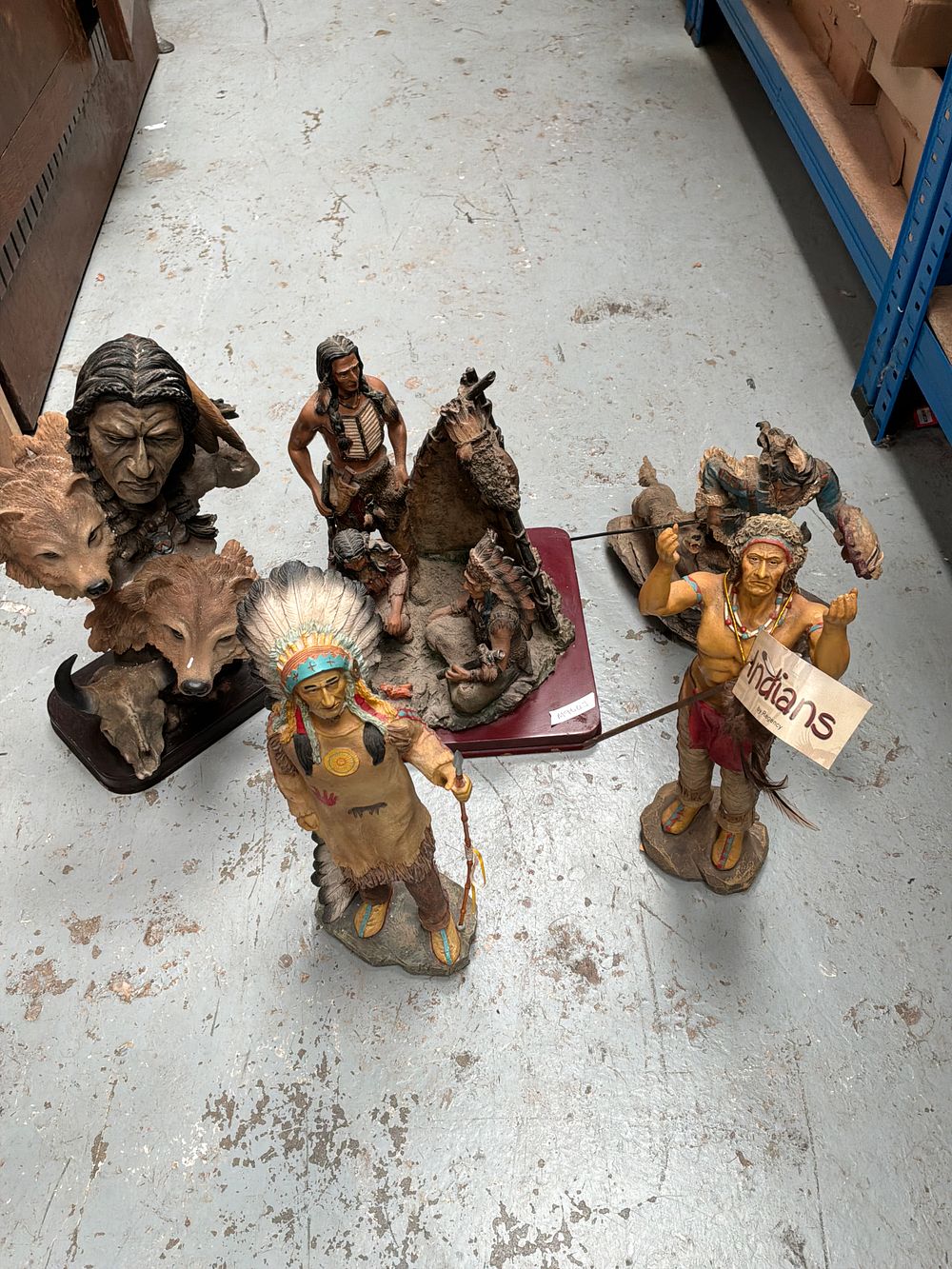 Lot 346: Five Regency Fine Arts Indians Series Native American Decorative Figurines
