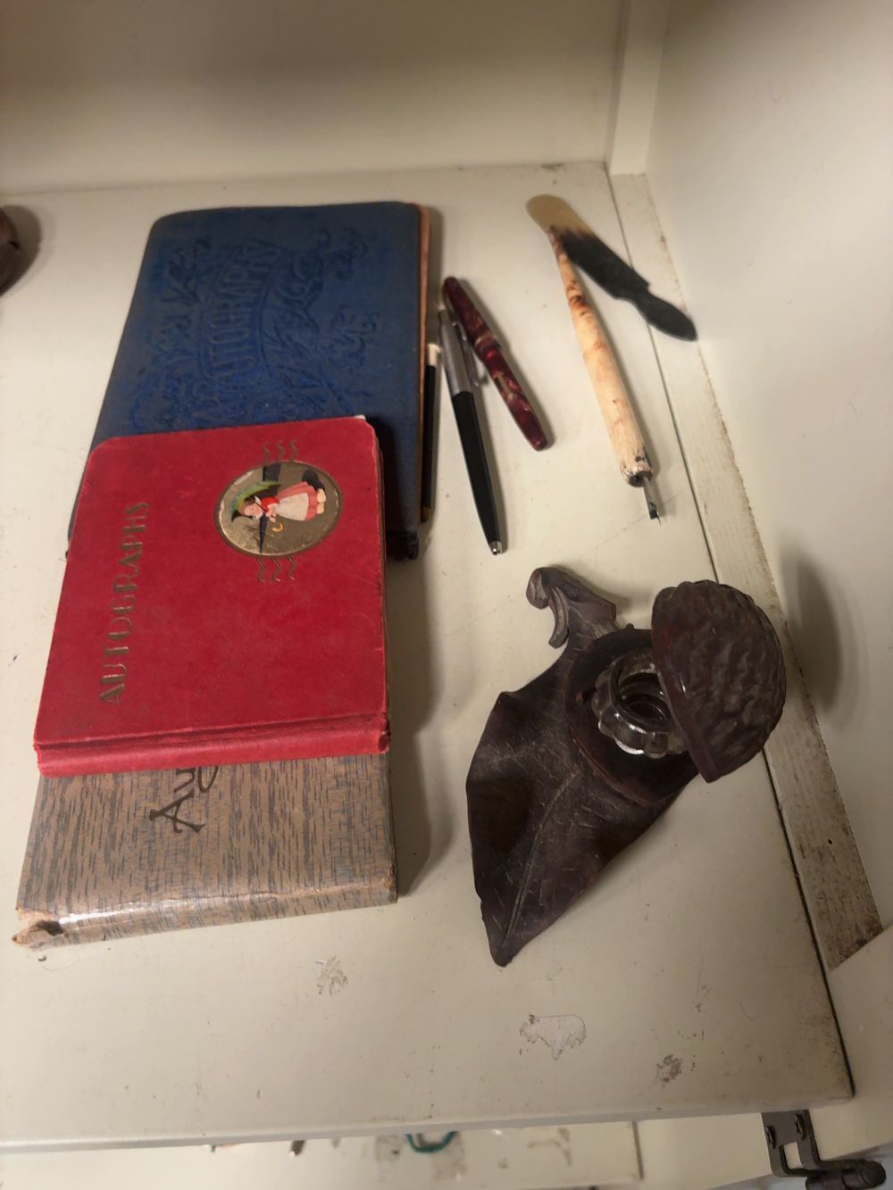 Lot 428: A Collection of Vintage Writing Instruments, Desk Accessories and Autograph Albums