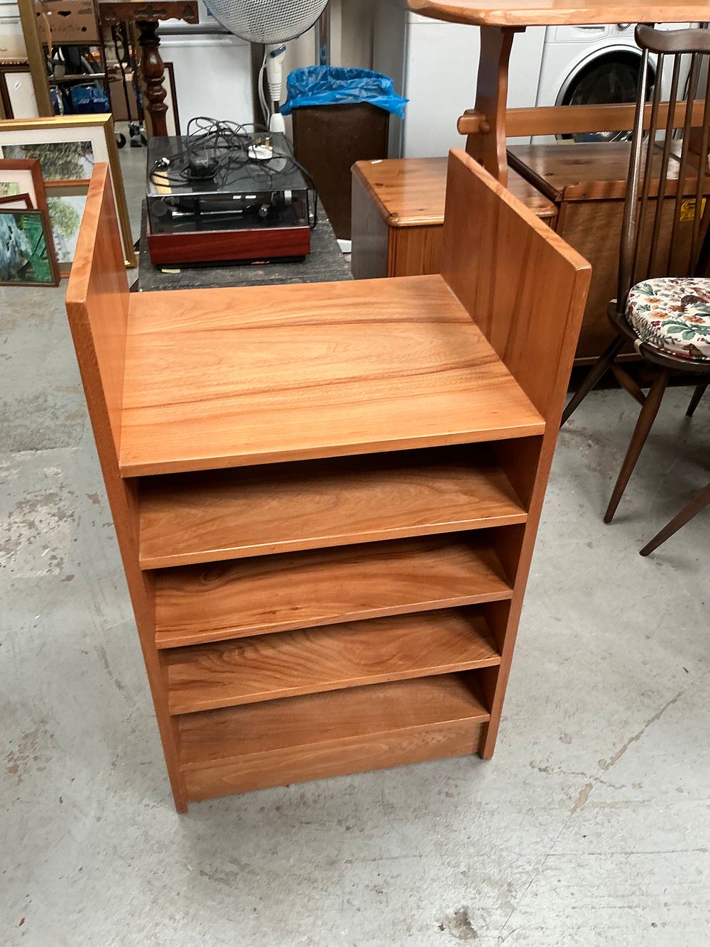 Lot 459: John Trippas Solid Hardwood Stepped Record and Music Storage Cabinet 1996