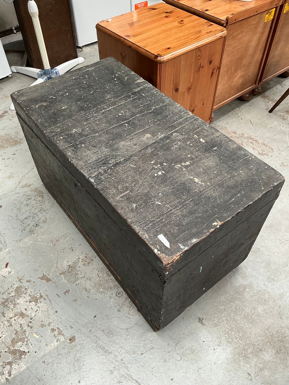 Lot 460: Late 19th or Early 20th Century Stained Pine Storage Chest