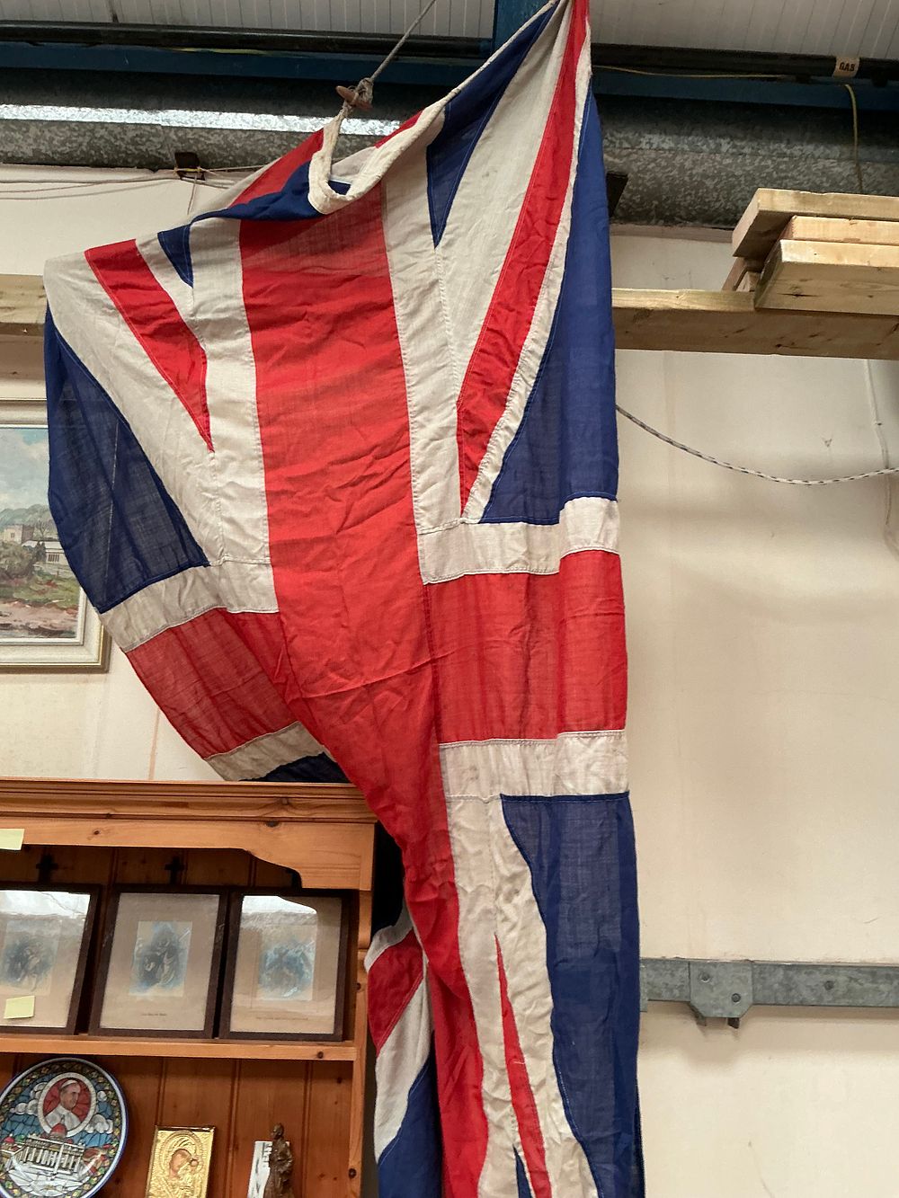 Lot 480: Large British Maritime Union Jack Multi-Piece Wool Bunting Flag