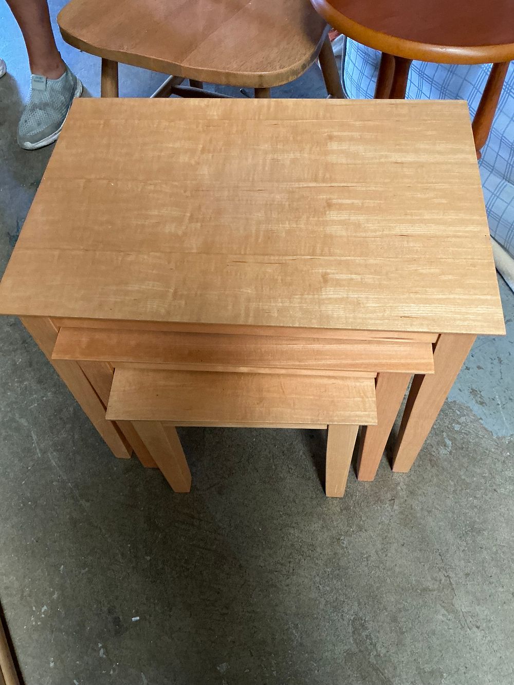 Lot 14: A Collection of Mid-Century and Contemporary Style Furniture comprising a Nest of Tables, a Side Table, and a Windsor Style Chair