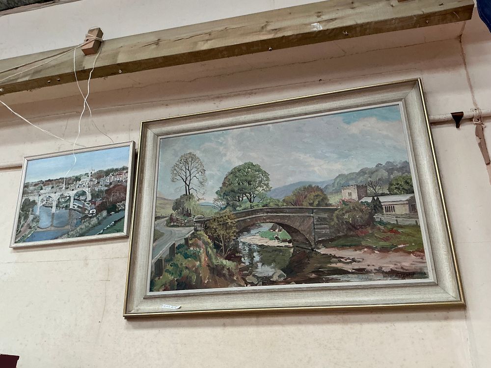 Lot 486: Two British Landscape Paintings by Walter Horsnell and Denys Hollis