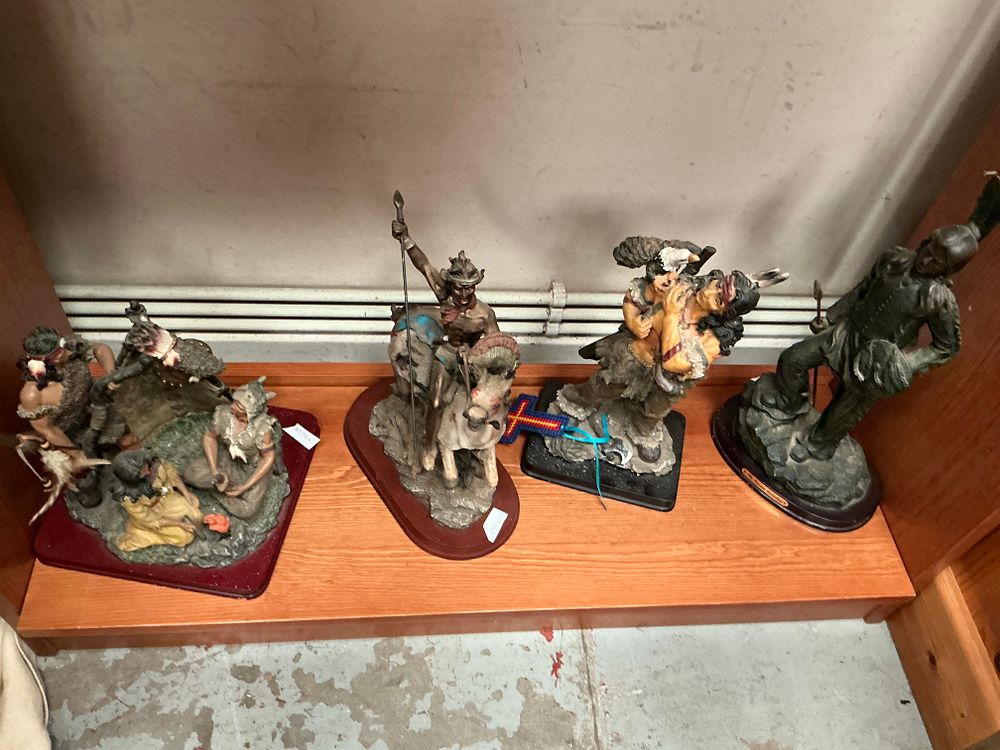 Lot 491: A Group of Native American Themed Decorative Figurines including The Juliana Collection
