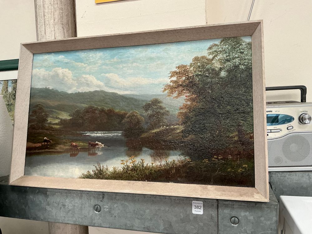 Lot 509: William Mellor (British, 1851-1931), Cattle Watering in a River Landscape