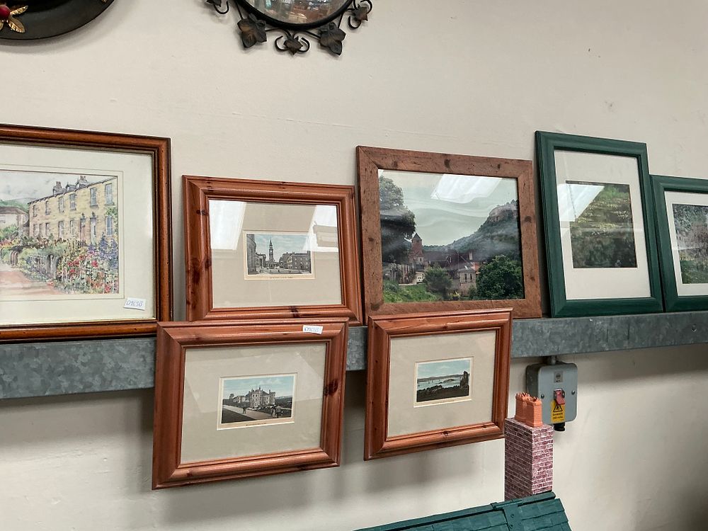 Lot 512: Lyons 'A Collection of Artworks including a Watercolour and Topographical Prints' (Signed)