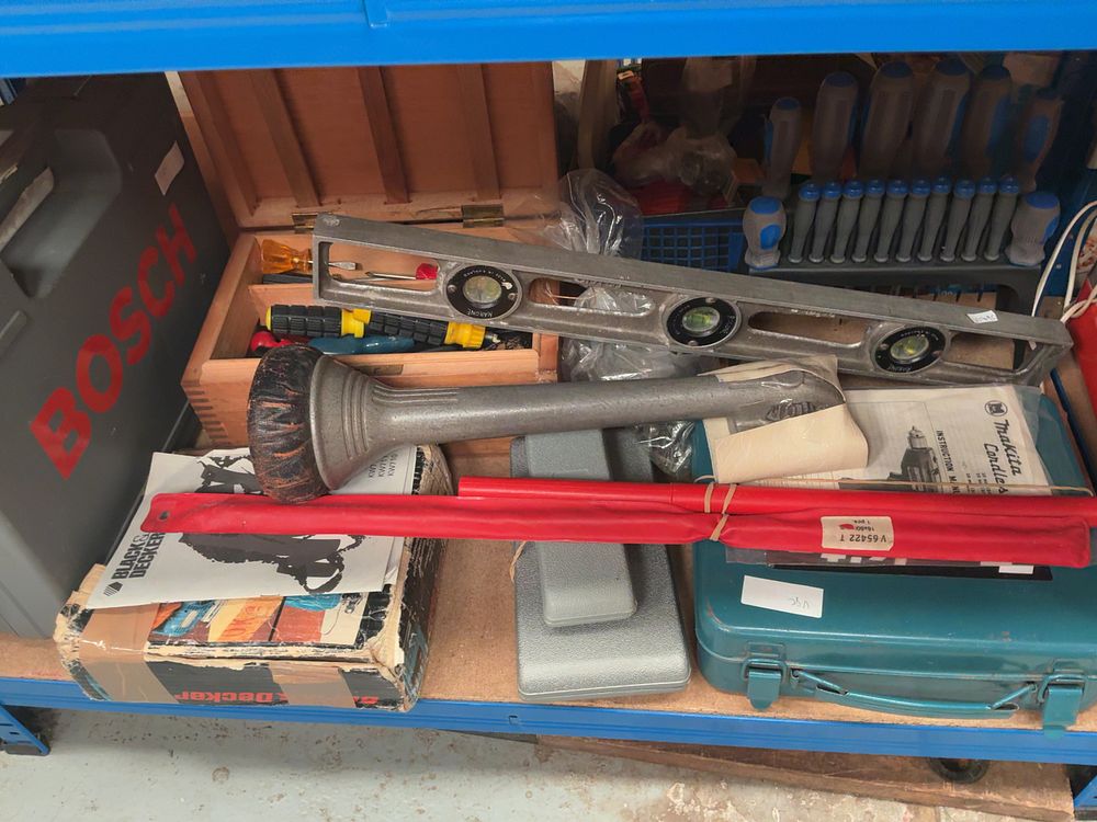Lot 180: A Collection of Power Tools and Hand Tools including Bosch, Makita, and Rabone