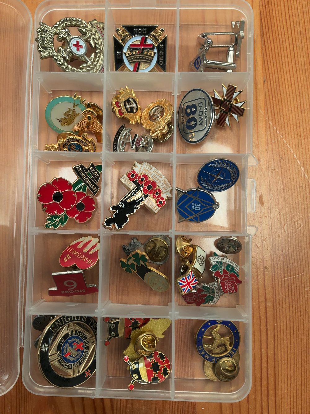 Lot 240: A Collection of Commemorative Fraternal and Charitable Lapel Pins and Badges Including Masonic and Military Interest