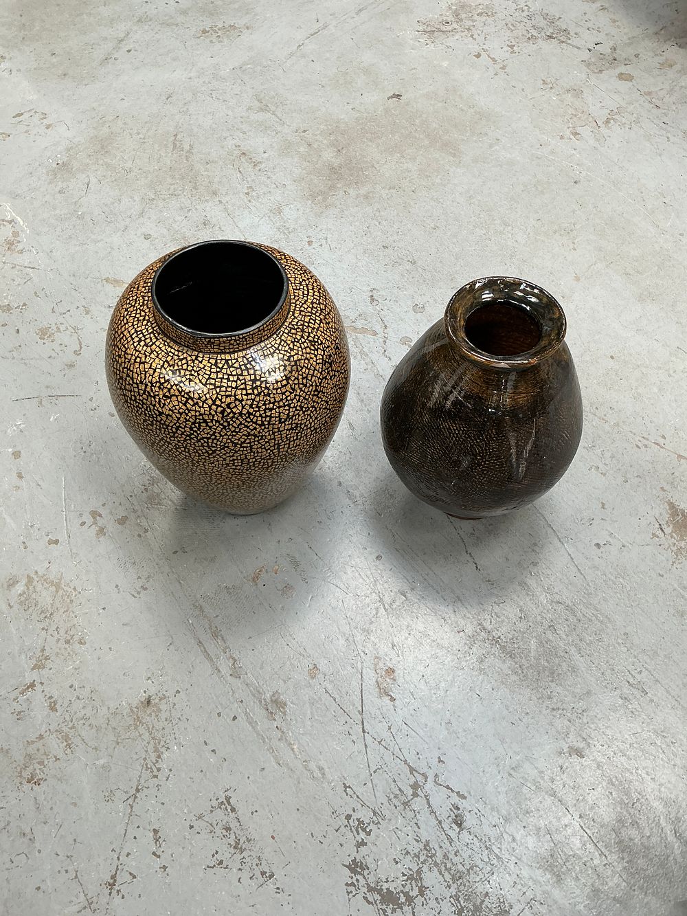 Lot 267: Two Decorative Vases including a Vietnamese Linh Xuan Eggshell Lacquer Example
