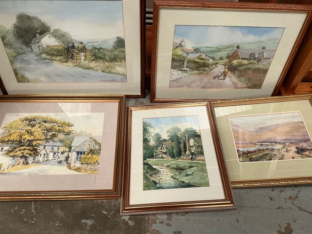 Lot 330: A Collection of five 20th-Century Original Watercolours by Douglas E. West, Gordon Lees, Donald R. Woody, and Barry Cleasby