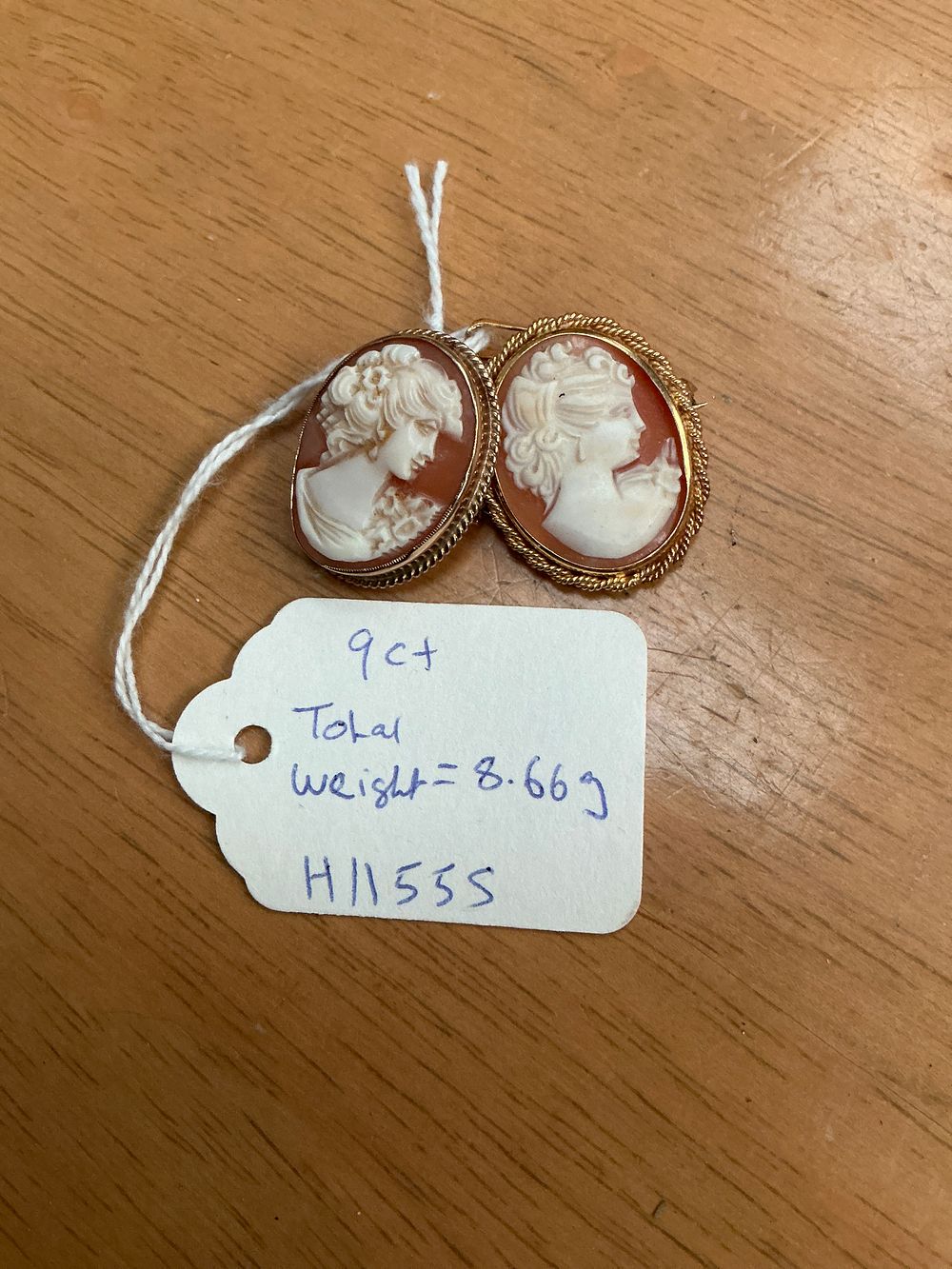 Lot 350: Two 9 Carat Gold and Carved Shell Cameo Brooches