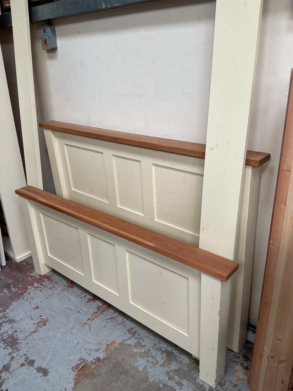 Lot 367: A Painted and Hardwood Shaker Style Double Bed Frame