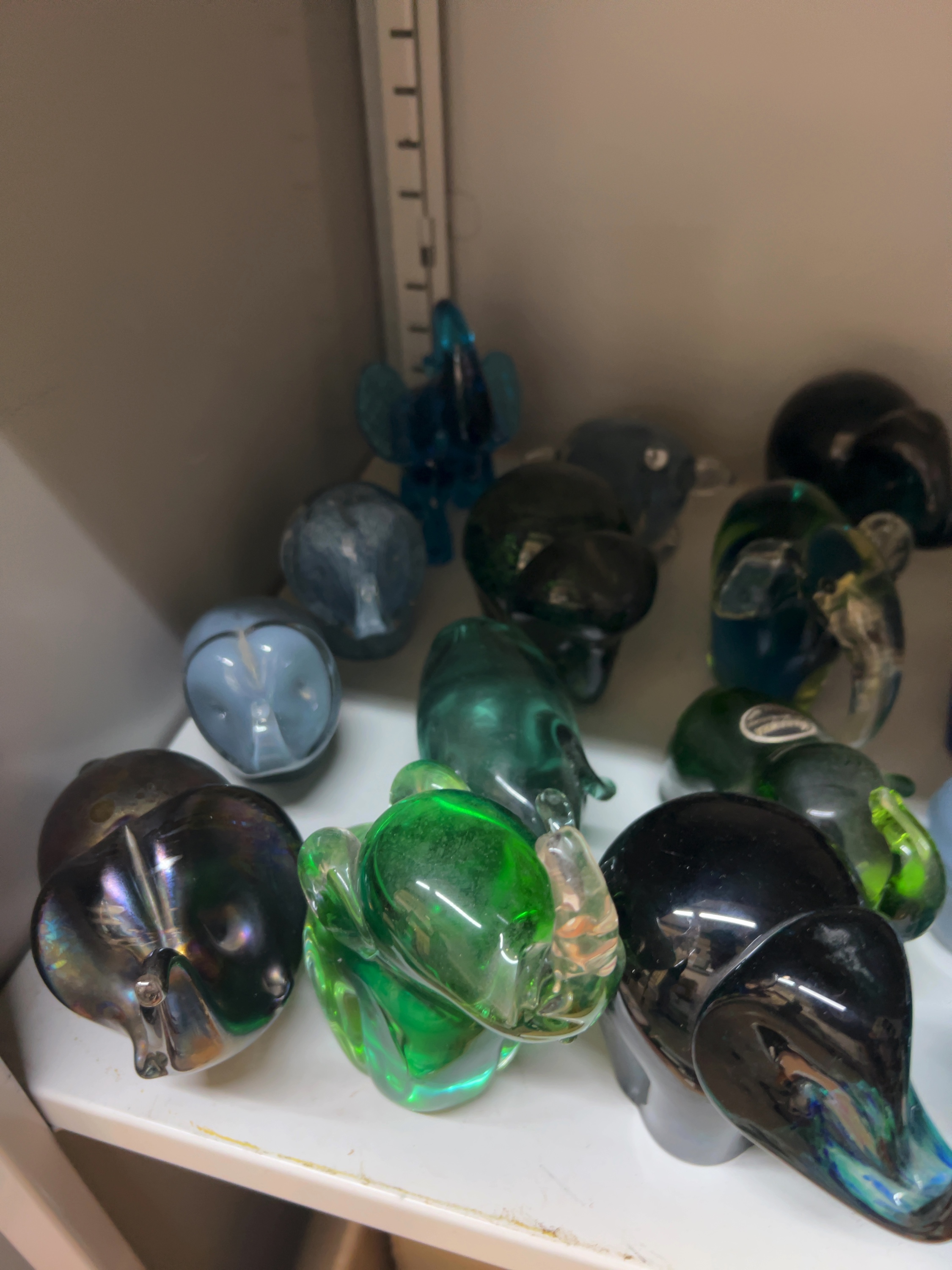 A Collection of Glass Animal Figurines and a Medallion Including a Kanawha Glass Example