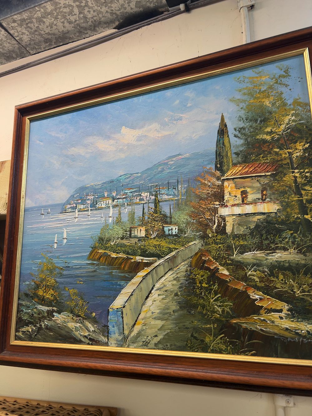 Lot 164: A Trio of Framed Artworks including Two Oil Paintings and a Railway Print by Philip D. Hawkins