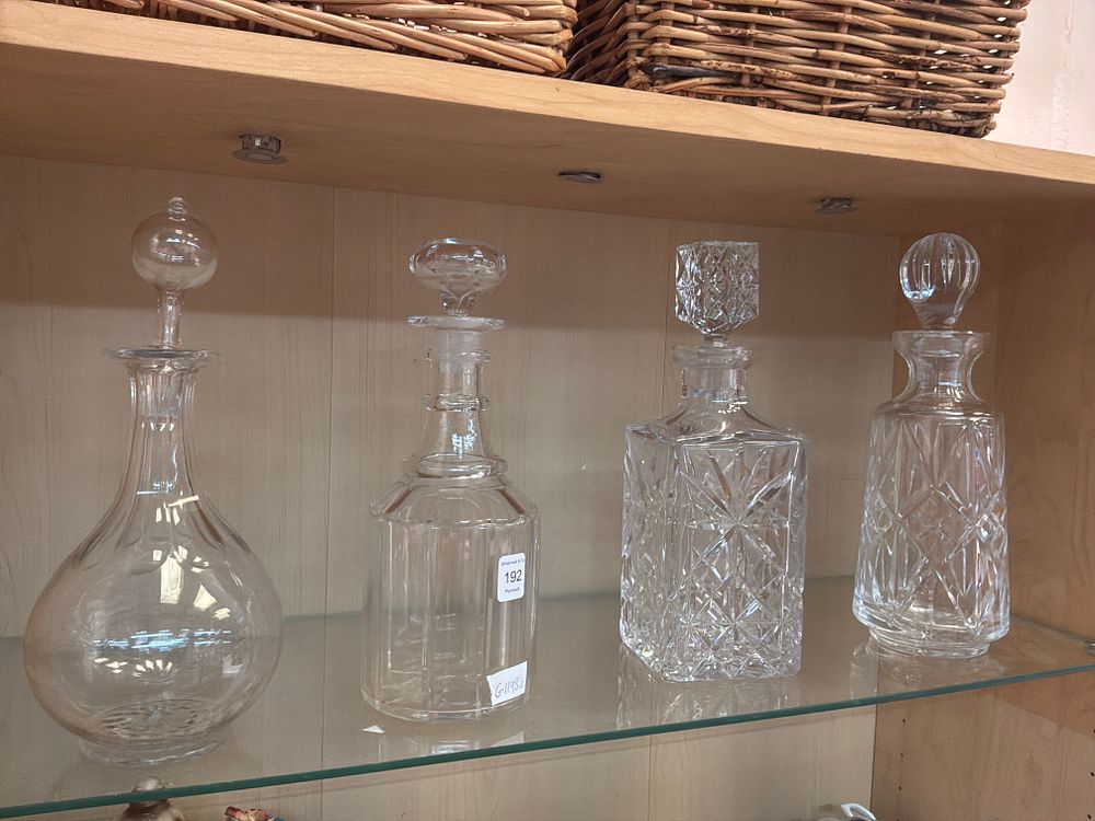 Lot 192: A Collection of Cut Glass and Crystal Decanters
