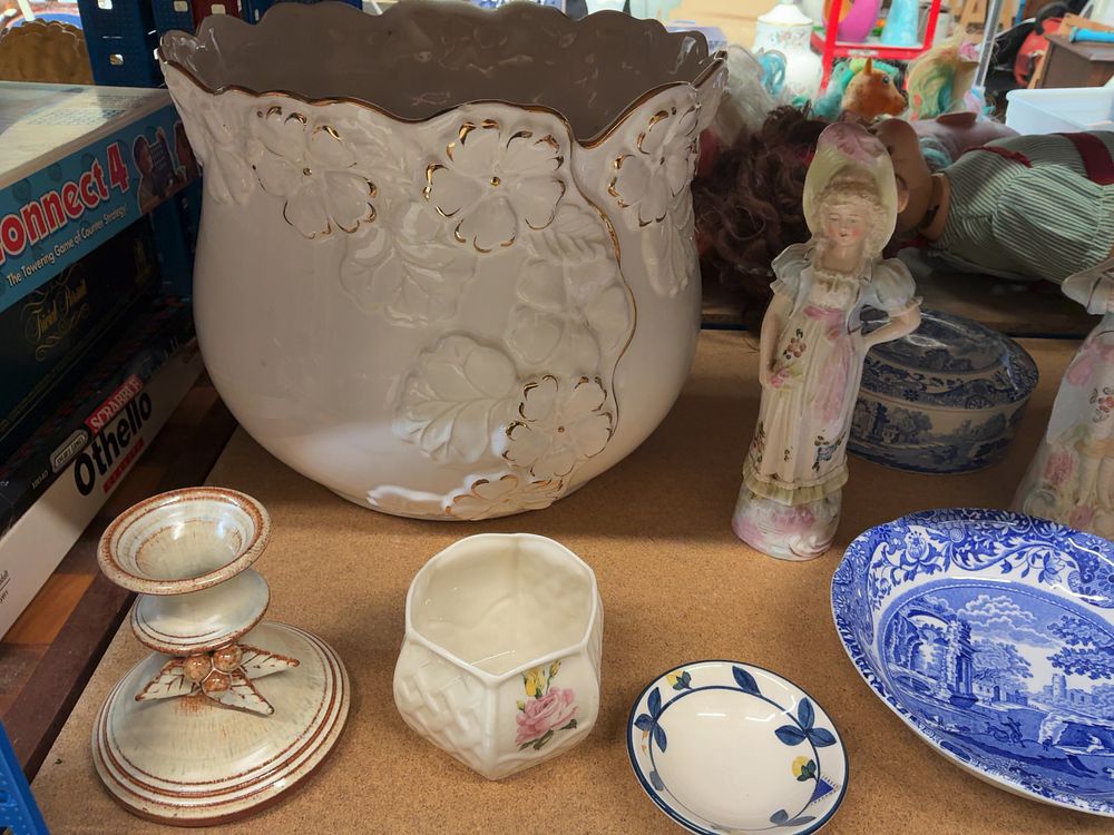 Lot 221: A Collection of Ceramic and Earthenware Tableware and Decorative Items including Spode and Belleek Examples