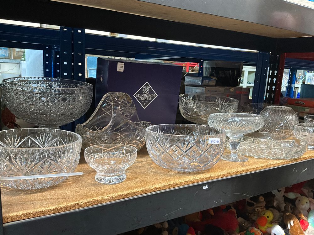 Lot 231: A Collection of Cut Lead Crystal Glassware Including Edinburgh Crystal Examples with Presentation Case