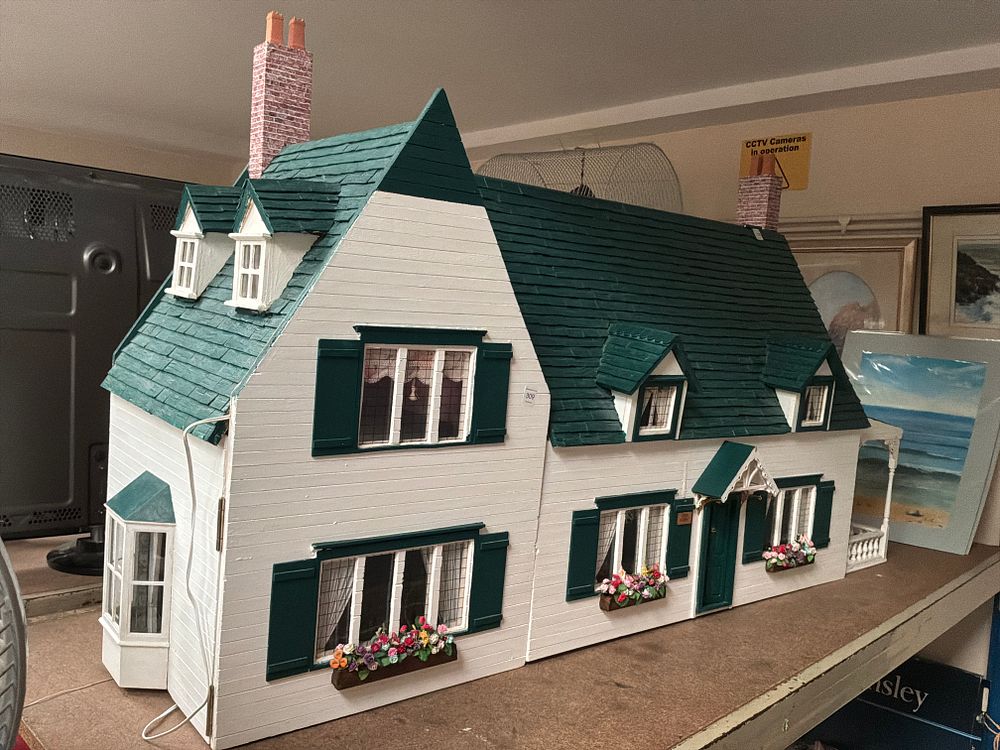 Lot 309: A Large Two-Storey Green Gables style Wooden Dollhouse with Furnished Interior