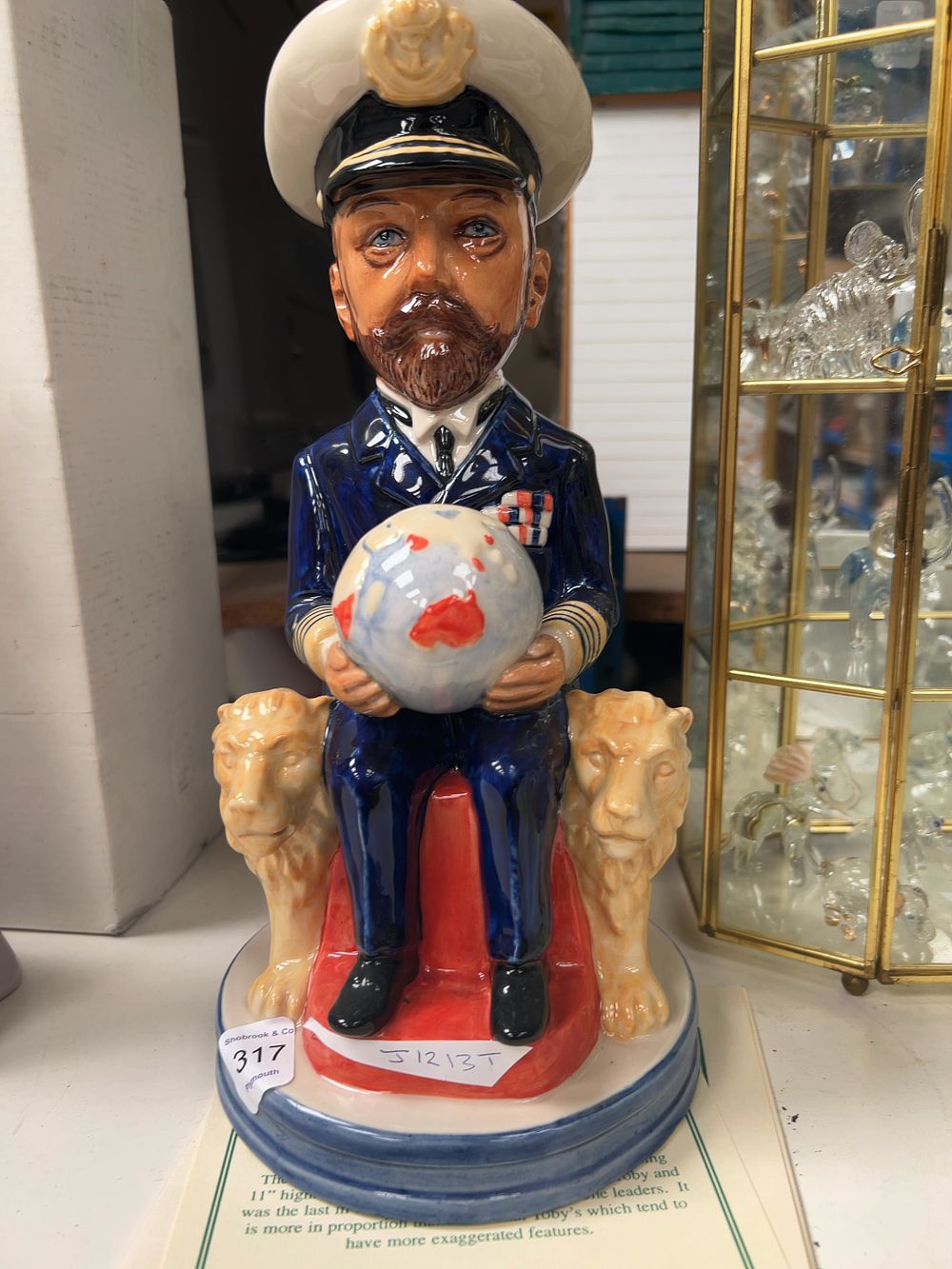 Lot 317: A Limited Edition Kevin Francis Ceramic George V Toby Jug Produced by Peggy Davies Ceramics