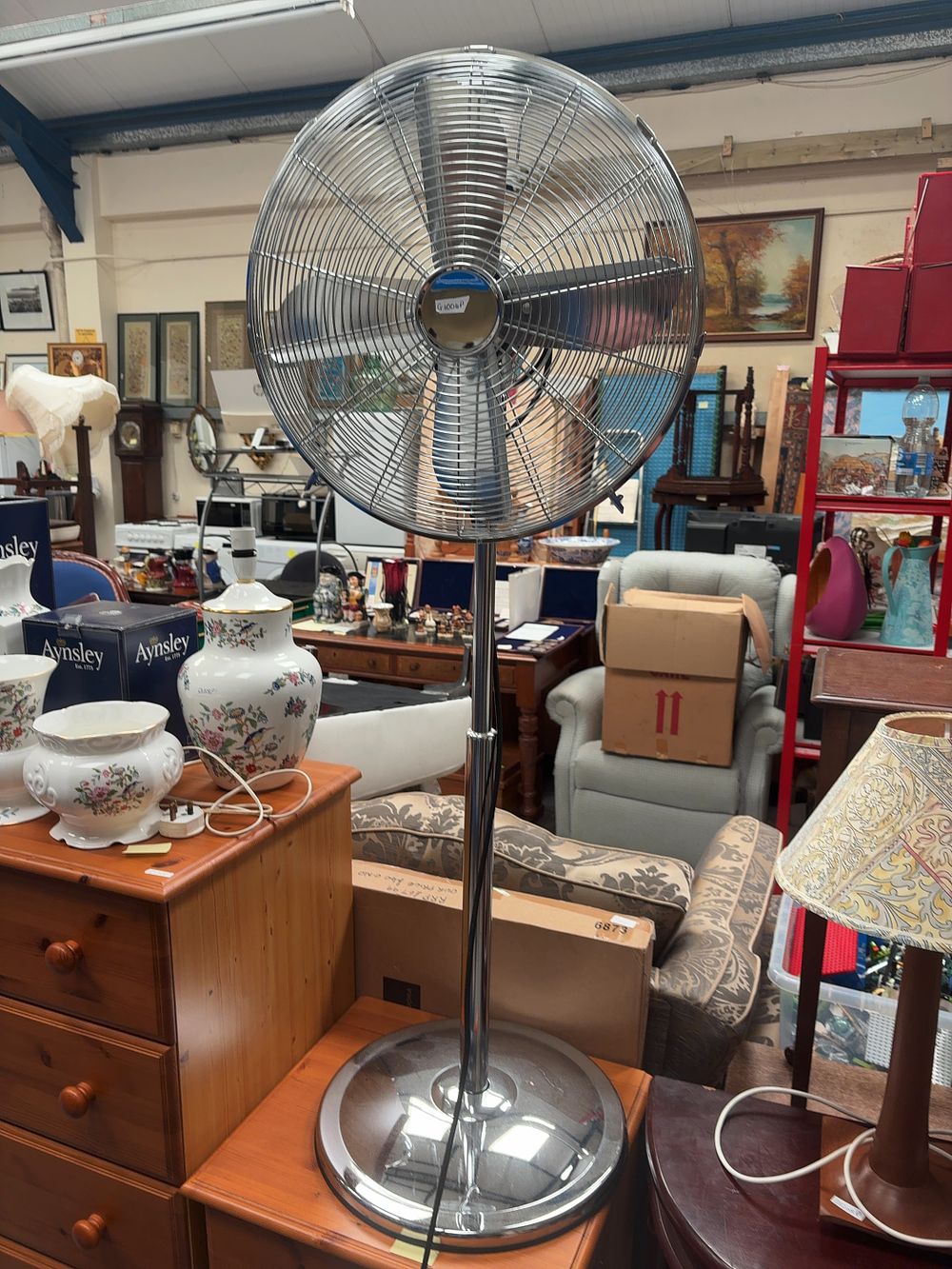 Lot 341: A Progressive Chrome Plated Pedestal Fan