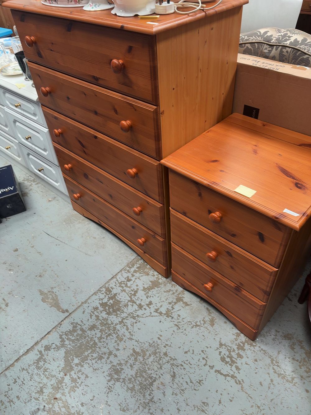 Lot 342: A Pair of Two Modern Country style Pine Chests of Drawers