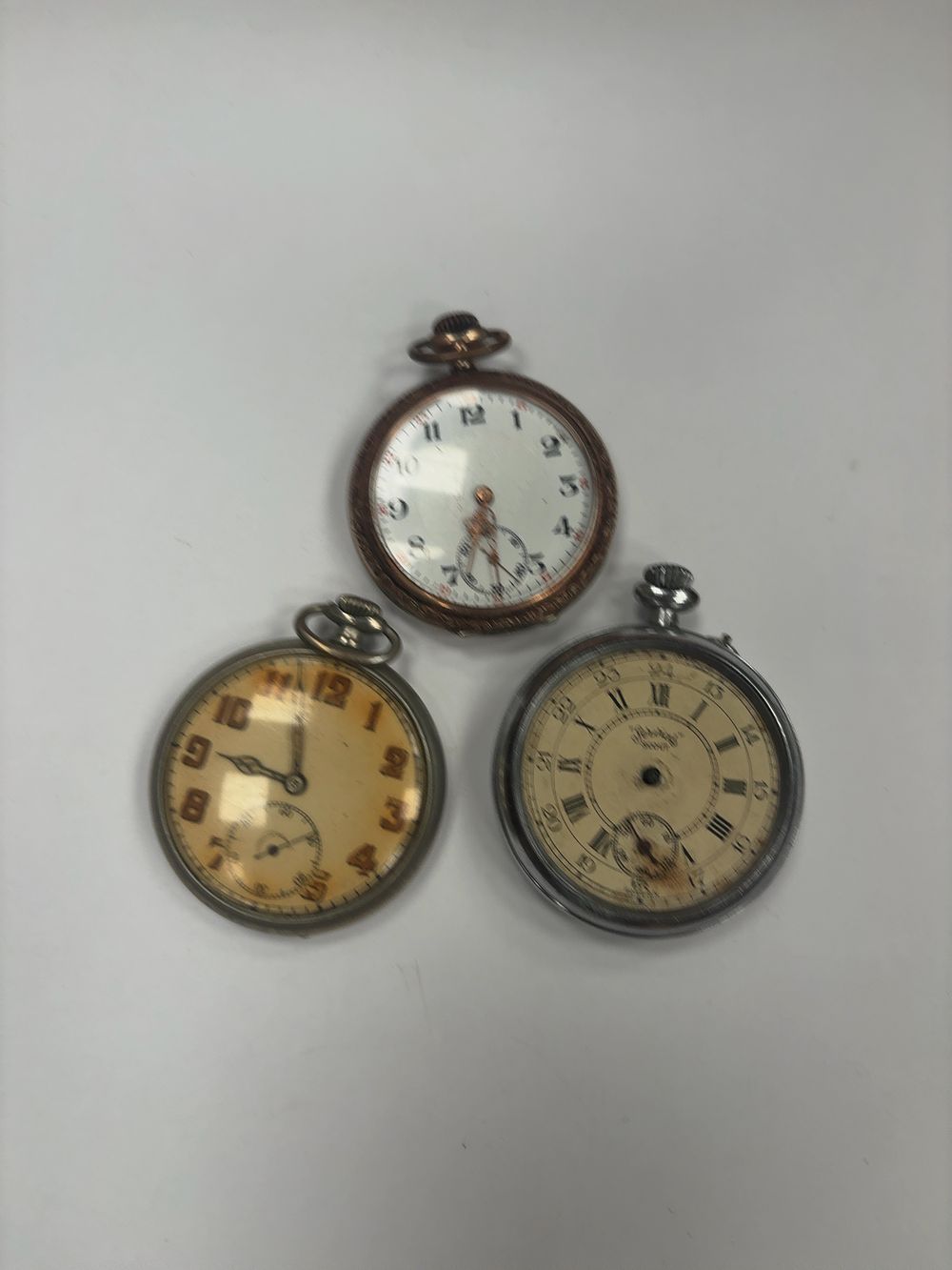 Lot 374: A Trio of Vintage Open-Face Pocket Watches Including a Services Scout Example