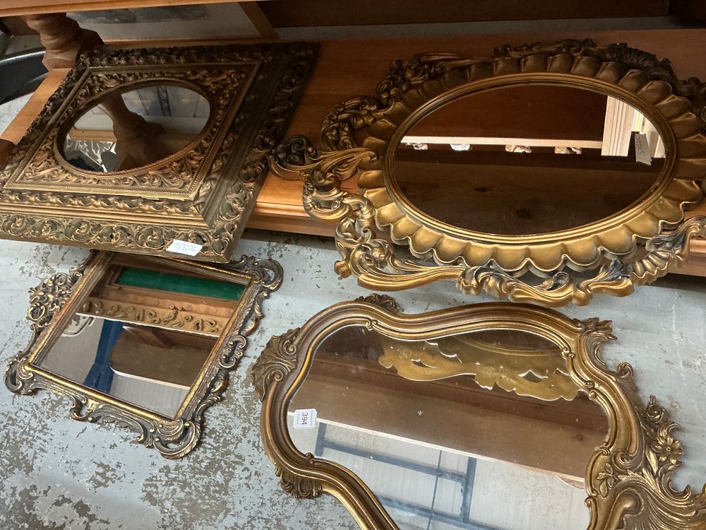 Lot 394_: An Assortment of Four Rococo and Baroque Style Composite Wall Mirrors