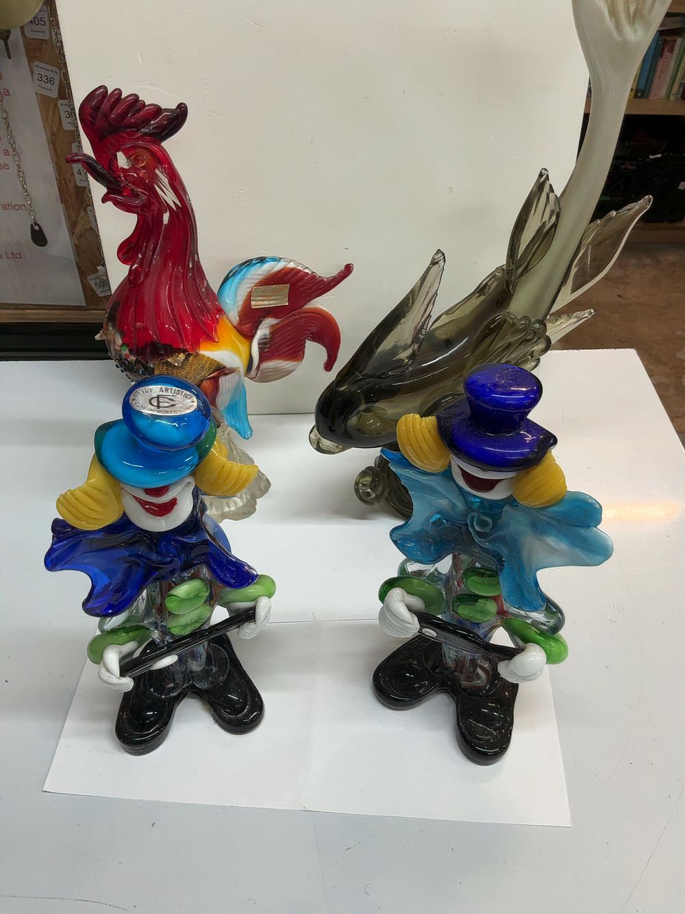 Lot 407: A Collection of Italian Murano Art Glass Figurines Including Vetreria Artistica Examples