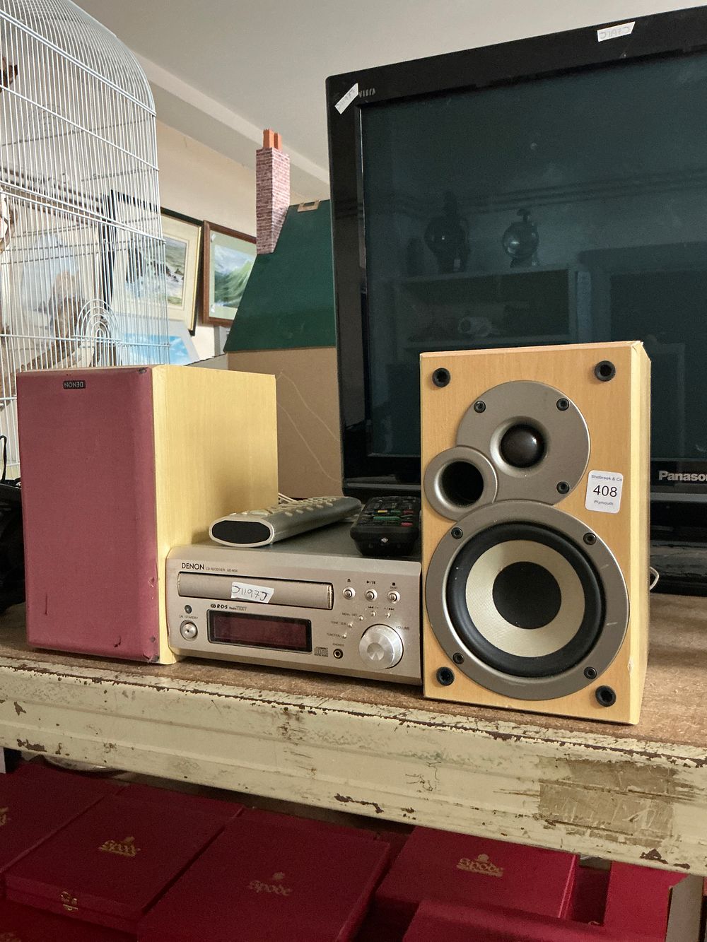 Lot 408: A Denon UD-M30 Mini Hi-Fi System Comprising a CD Receiver and a Pair of Speakers