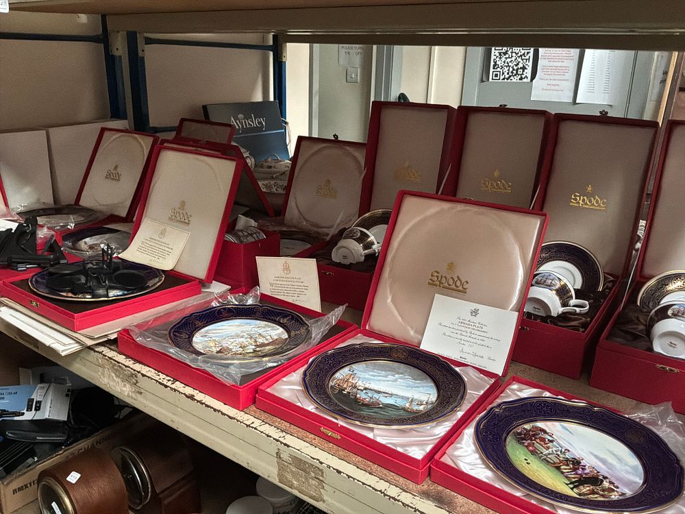 Lot 411: A Collection of Spode Fine Bone China Maritime Commemorative Ceramics with Presentation Cases