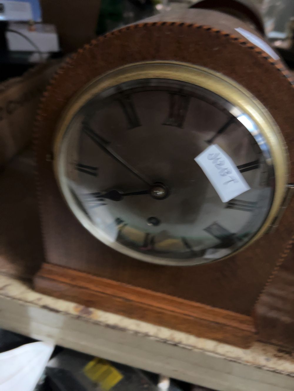 Lot 413: Two Wooden Mantel Clocks including a Smiths Enfield Example