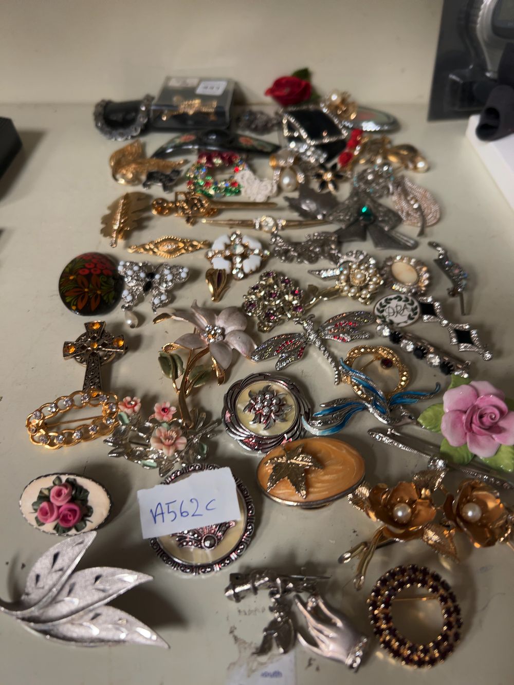 Lot 441: A Collection of Vintage and Contemporary Costume Jewellery Brooches and Pins in Various Styles