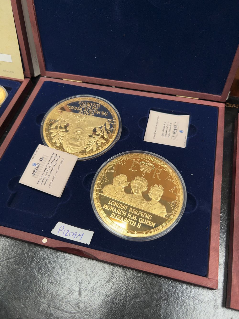 Lot 471: A Set of Two 2016 Gold-Plated Copper Commemorative Medals with Presentation Case