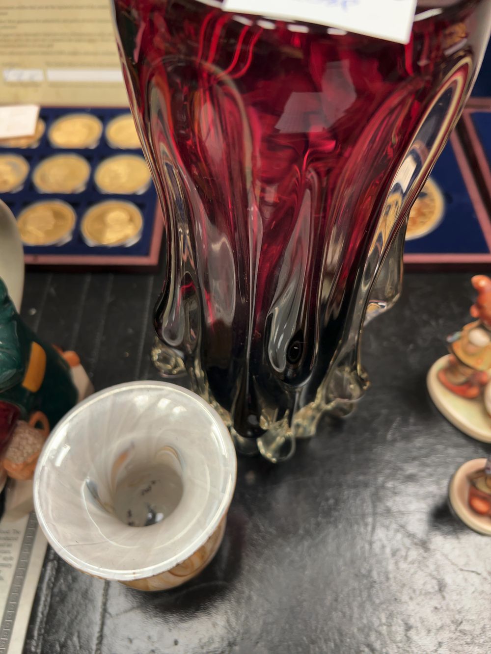 Lot 474: A Collection of Two Decorative Art Glass Vases Including a Gozo Glass Example
