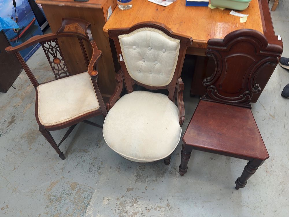 Lot 488: A Trio of Victorian and Edwardian Mahogany Chairs