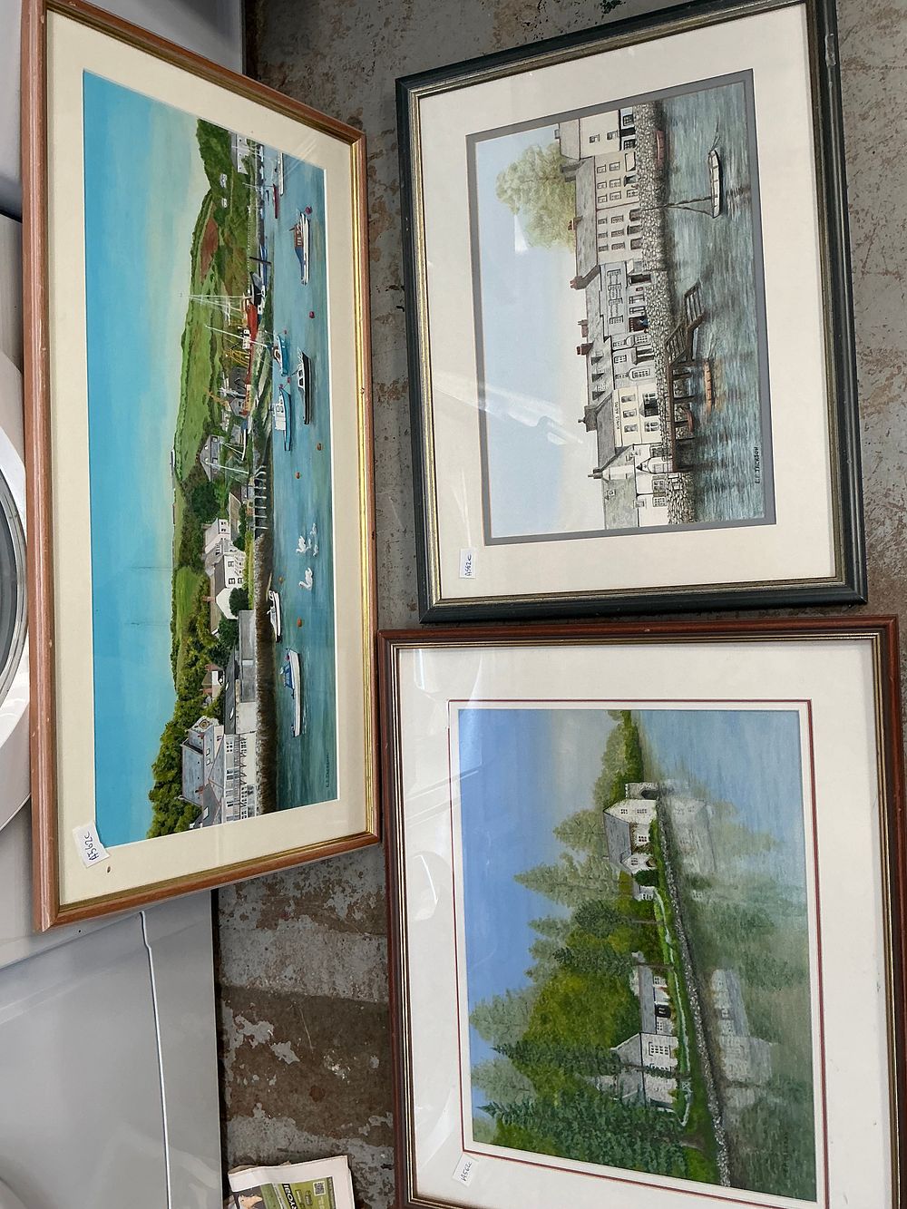 Lot 542: A Set of Three Mid-20th Century Eunice P. Jackson Oil on Board Maritime Paintings
