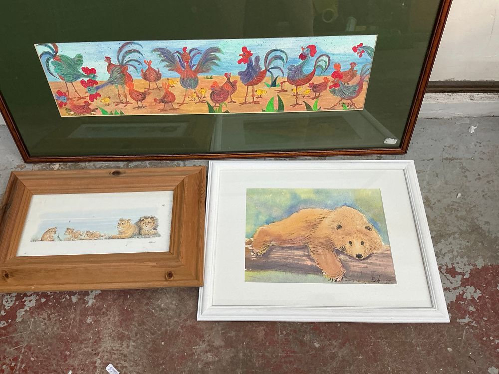 Lot 549: A Collection of Four Framed Artworks including Examples by Sam Toft and Paul Ackerman