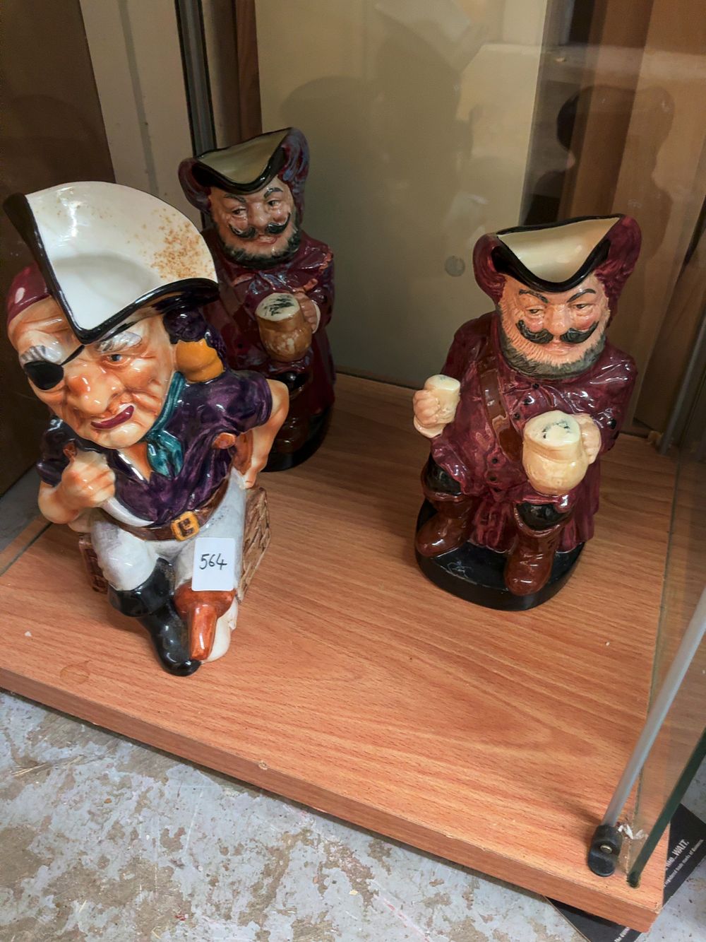 Lot 564: A Trio of Three Vintage Glazed Ceramic Toby Jugs Including Royal Doulton and Shorter and Son Examples