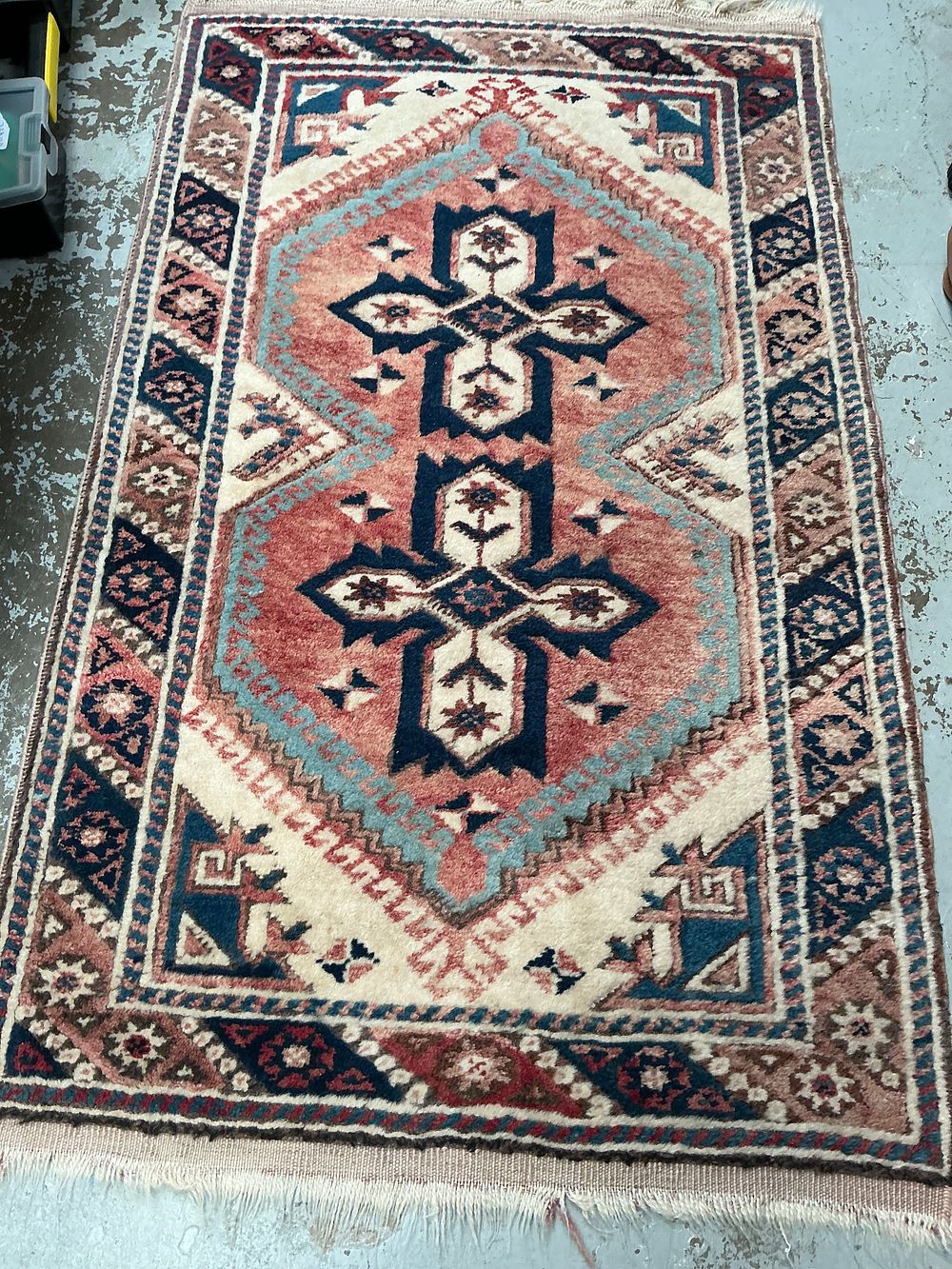 Lot 483: A Vintage Turkish style Hand-knotted Wool Tribal Rug