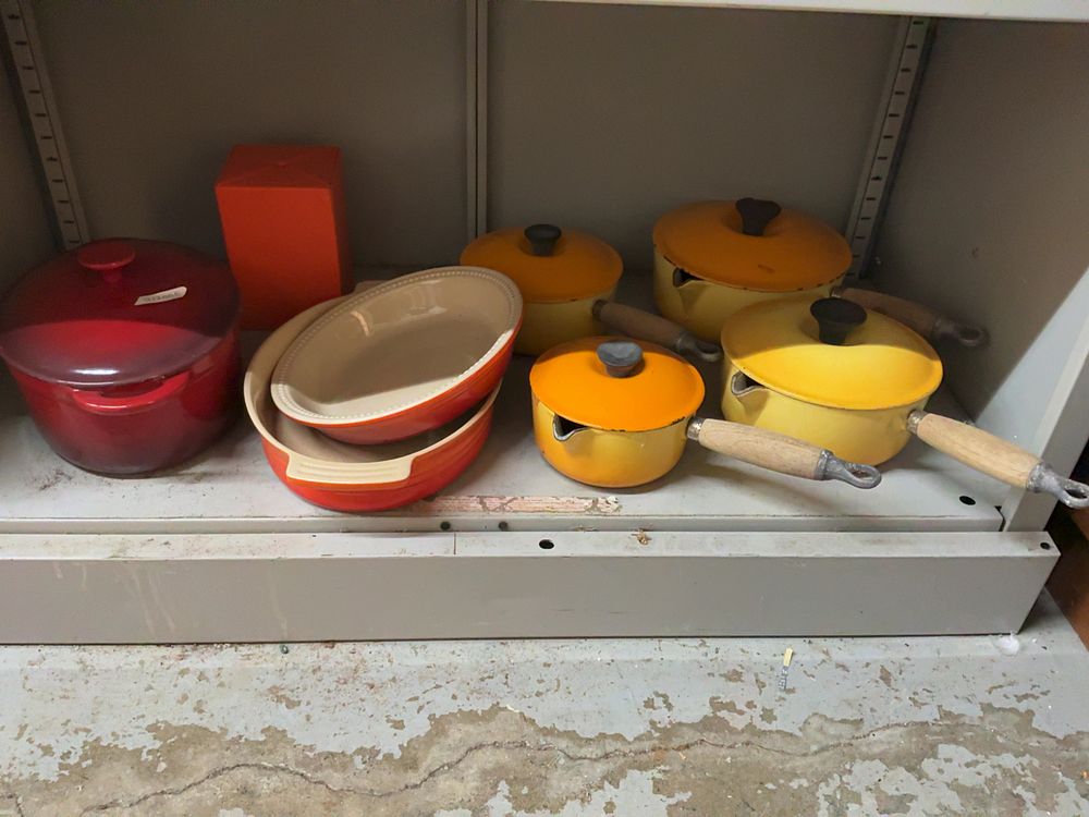 Lot 6: A Collection of Enamelled Cast Iron and Stoneware Cookware including Le Creuset Examples