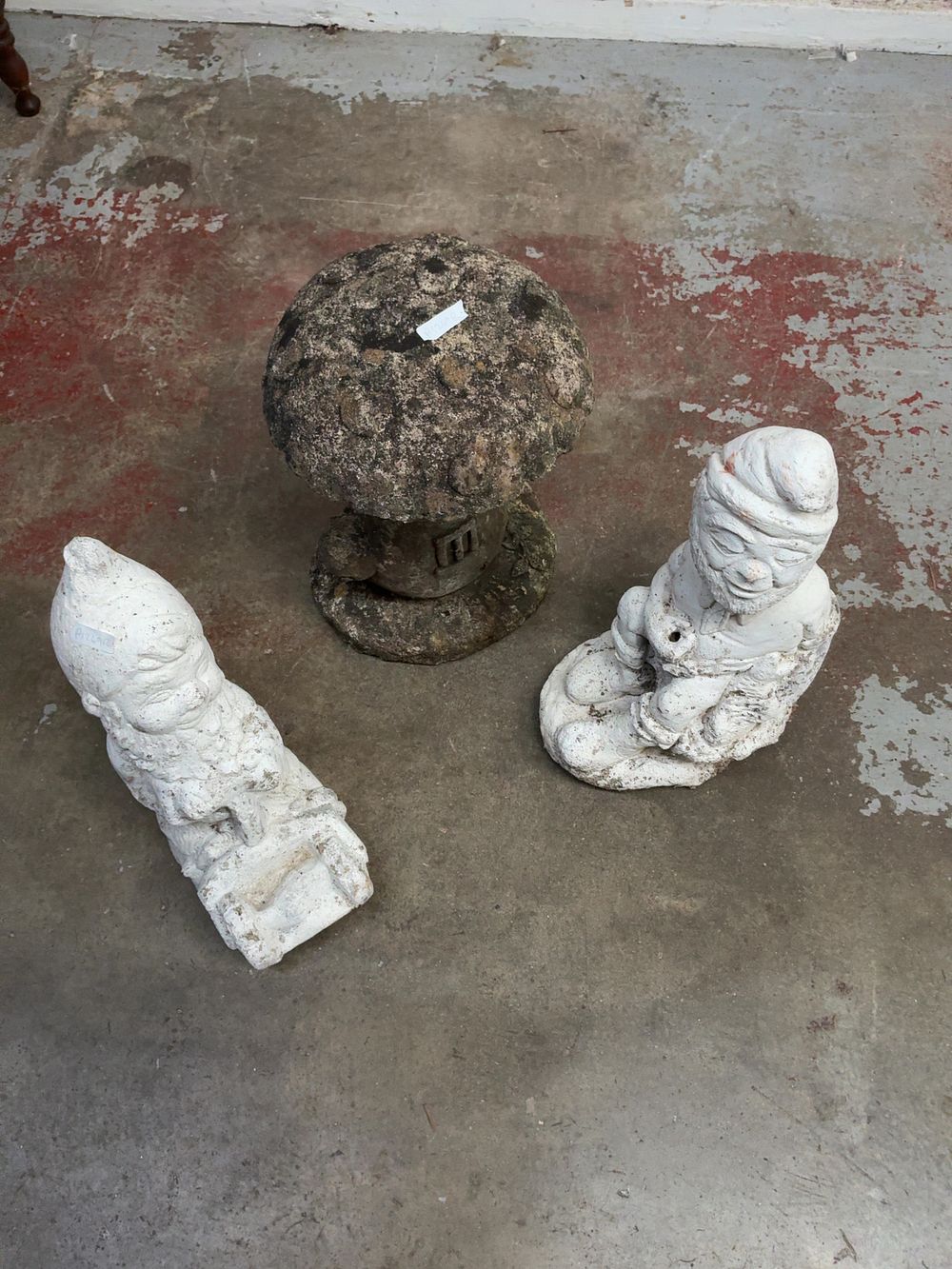 Lot 32: A Trio of Three Cast Stone Garden Ornaments in Mid-20th Century Style