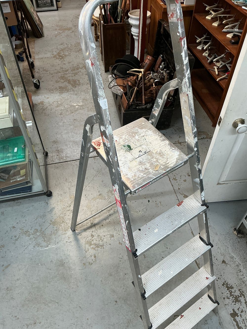 Lot 92: An Aluminium Five Tread Platform Step Ladder with Integrated Guard Rail