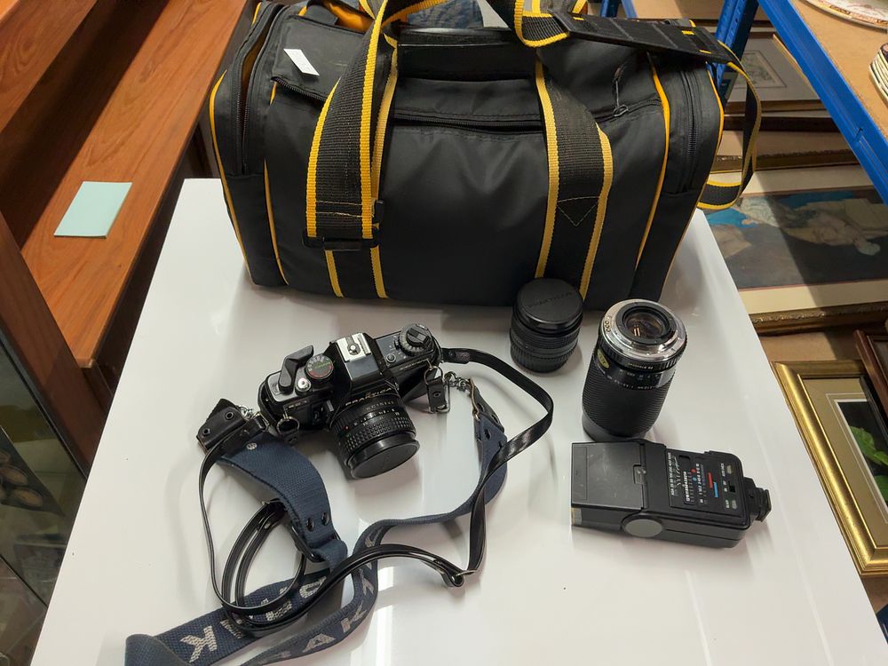 Lot 106: A Collection of Five Praktica and Pentacon 35mm SLR Camera Equipment Items including a BC 1 electronic Body