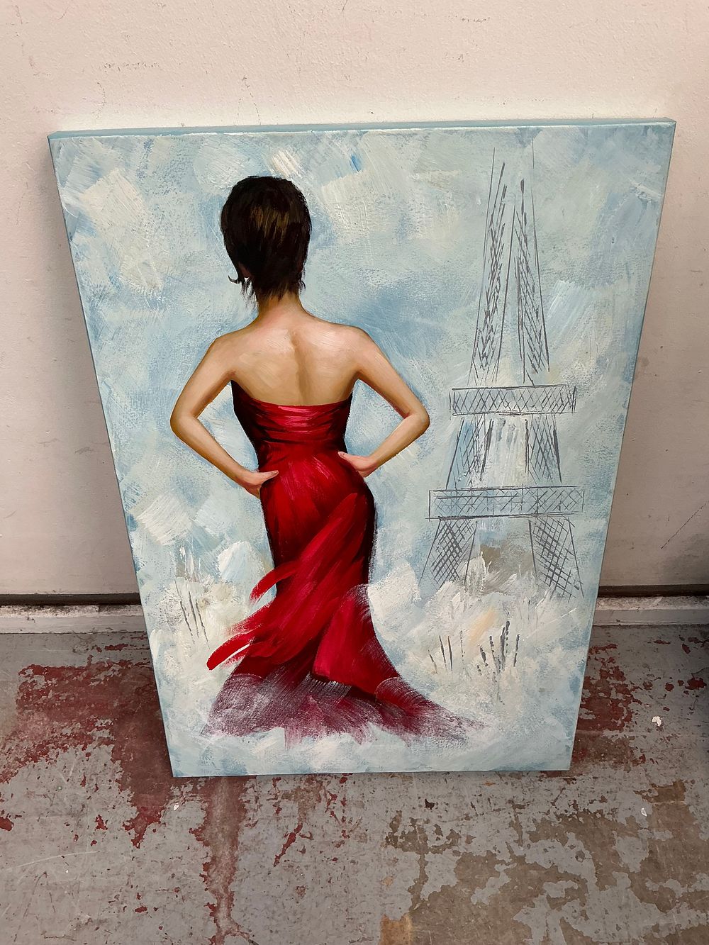 Lot 124: A Pair of Two Contemporary Figurative Paintings on Canvas