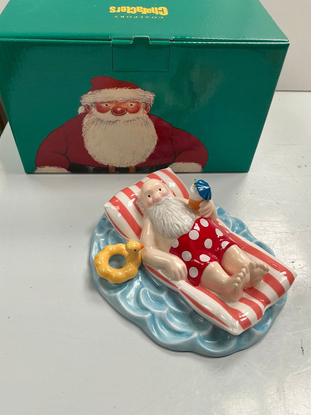 Lot 133: A Set of Two Coalport Hand Painted Bone China Father Christmas Figurines with Presentation Boxes