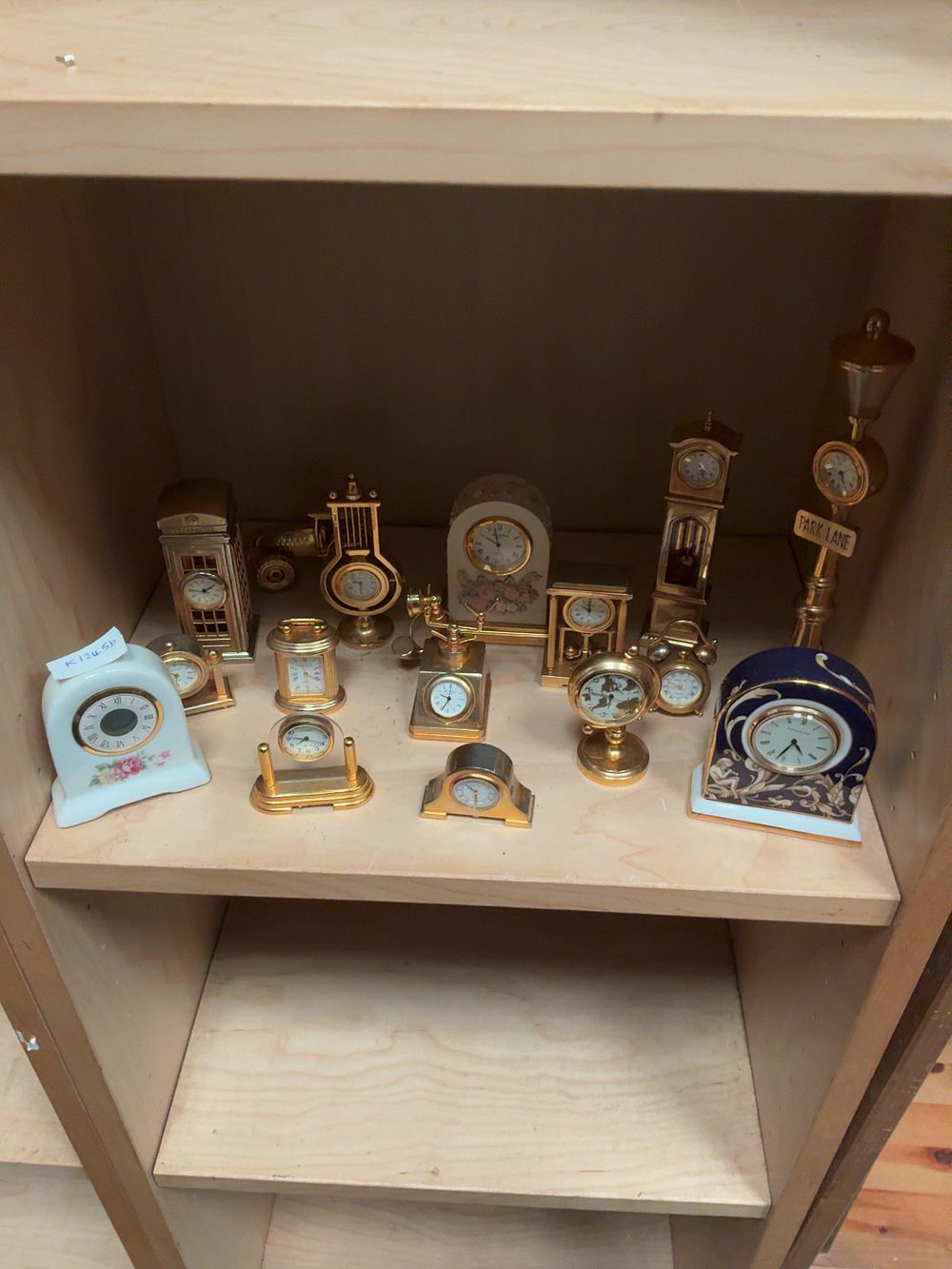 Lot 135: A Collection of Fifteen Miniature Novelty and Mantel Clocks including a Wedgwood Example