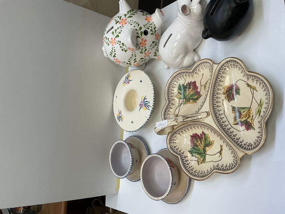 Lot 175: A Collection of Decorative Earthenware and Porcelain Including Poole Pottery and Powell Bishop and Stonier Examples