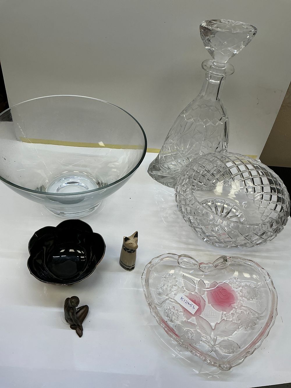 Lot 176: A Collection of Decorative Glassware and Collectibles Including Crimson Rose Japan Ceramics